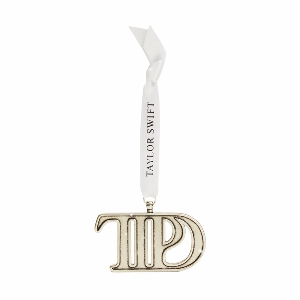 Taylor Swift Metallic Silver TTPD Logo Ornament